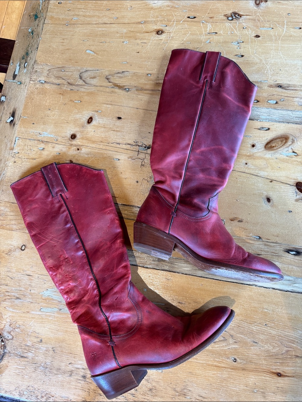 Women's Red Leather FRYE boots